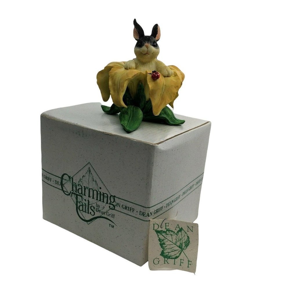 Charming Tails Bunny Binkey In A Lily 89/305 RARE Older Version Dean Griff 1993 - Picture 7 of 11